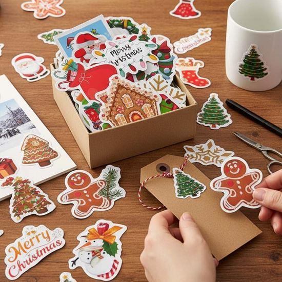 Obrázek z Dekorativní vánoční samolepky 50 ks