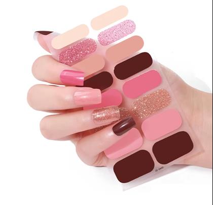 Obrázek z Samolepky na nehty - růžová a bordó