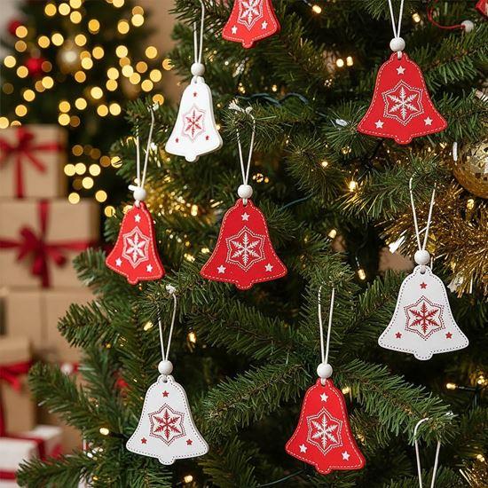 Obrázek z Sada dřevěných ozdob 12 ks - zvonečky