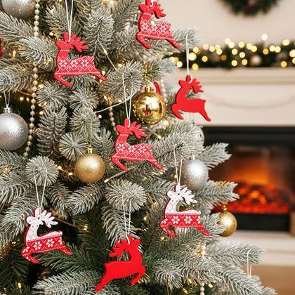 Obrázek z Sada dřevěných ozdob 12 ks - sobíci