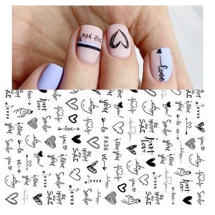 Obrázek z Sada samolepek na nehty - 93 ks zamilované