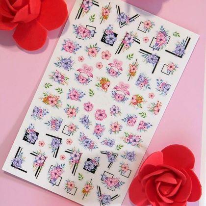 Obrázek z Sada samolepek na nehty - 71 ks květy