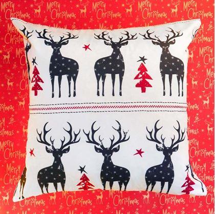 Obrázek z Vánoční potah na polštářek 40x40 cm - jeleni