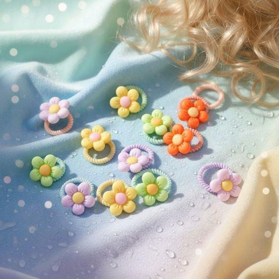 Obrázek z Dětské gumičky do vlasů 10 ks - kytičky