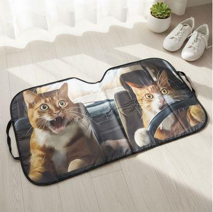 Obrázek z Protisluneční clona do auta s přísavkami - kočky