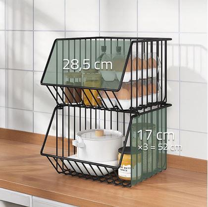 Obrázek z Stohovatelný třípatrový kovový organizér