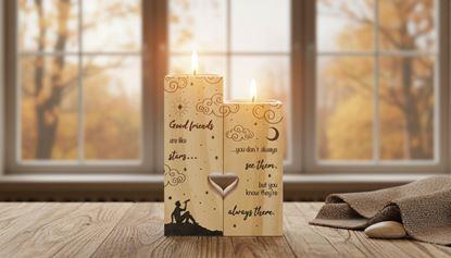 Obrázek Dřevěné svícny na čajové svíčky pro páry, 2 ks