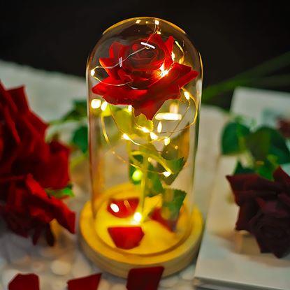 Obrázek Svítící věčná růže ve skleněné váze v dárkovém balení