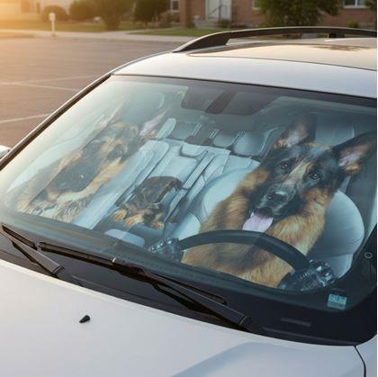 Obrázek z Protisluneční clona do auta s přísavkami - psi