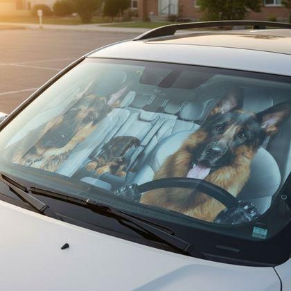 Obrázek z Protisluneční clona do auta s přísavkami - psi