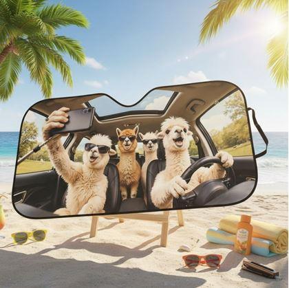Obrázek z Protisluneční clona do auta s přísavkami - lamy