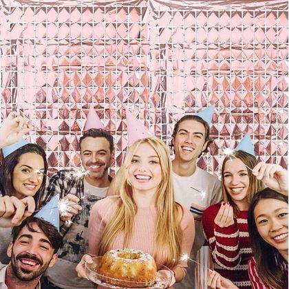 Obrázek z Párty závěs obdélníky - růžovo-zlatý