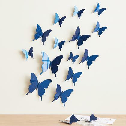 Obrázek z Zrcadlový motýl 12 ks - modrý