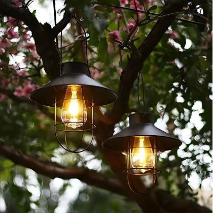 Obrázek z Solární závěsná retro lampa na zahradu