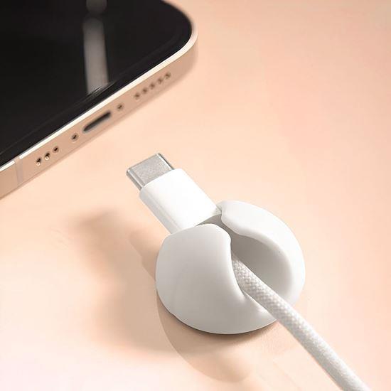 Obrázek z 5 ks Nalepovací držáky na kabely - bílý