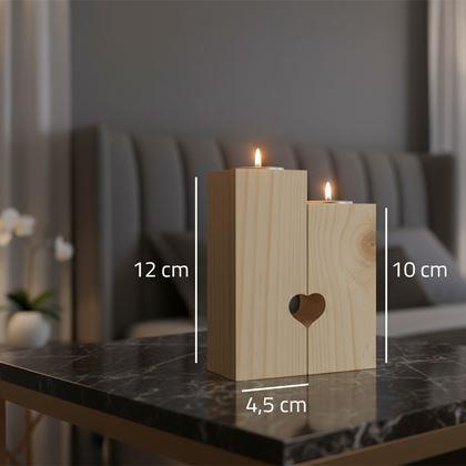 Obrázek z Dřevěné svícny na čajové svíčky pro páry, 2 ks - mandala