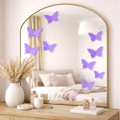 Obrázek z 3D motýlci na zeď - fialová