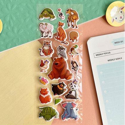 Obrázek z Vypouklé samolepky se zvířátky - méďa a kamarádi