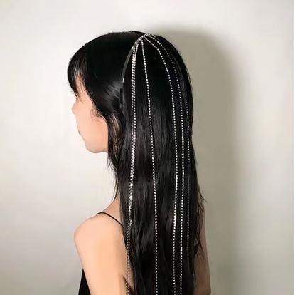 Obrázek Ozdobná čelenka se štrasovými řetízky