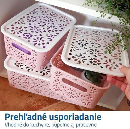 Obrázek z Úložný box s víkem malý - růžový