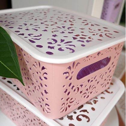 Obrázek z Úložný box s víkem malý - růžový