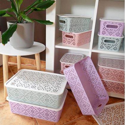 Obrázek z Úložný box s víkem malý - růžový