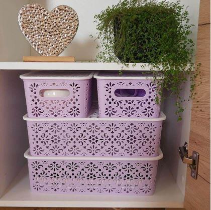 Obrázek z Úložný box s víkem malý - růžový