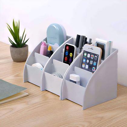 Obrázek z Organizér na stůl s přihrádkami - světle šedý