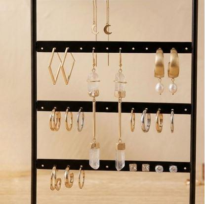 Obrázek Stojan na šperky a náušnice kovový - černý