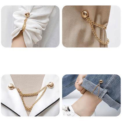 Obrázek z Magnetická spona na zkrácení nohavic s řetízkem - stříbrná