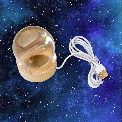 Obrázek z  LED svítící skleněná koule - kočka 