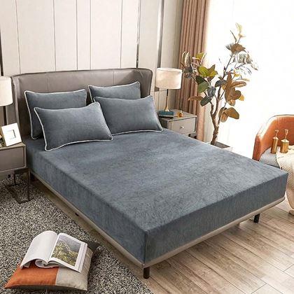 Obrázek z Mikroplyšové prostěradlo 180 x 200 cm - tmavě šedé