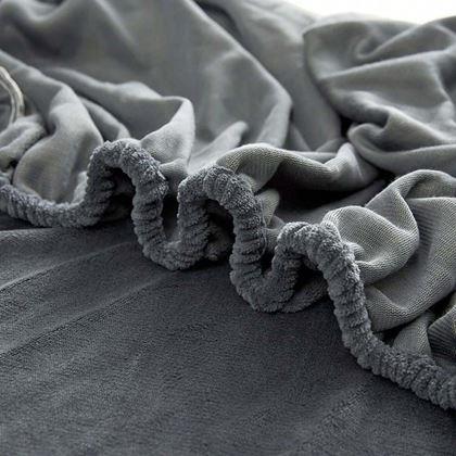 Obrázek z Mikroplyšové prostěradlo 180 x 200 cm - tmavě šedé