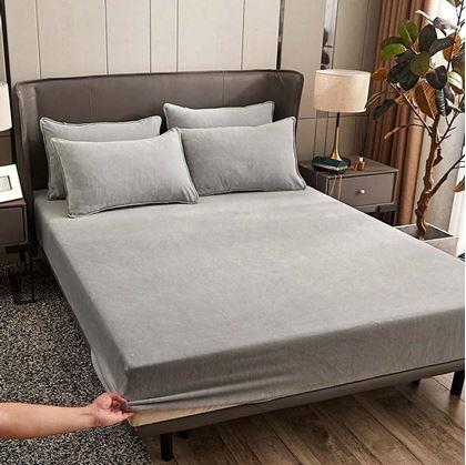 Obrázek z Mikroplyšové prostěradlo 90 x 200 cm - světle šedé