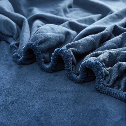 Obrázek z Mikroplyšové prostěradlo 90 x 200 cm - tmavě modré