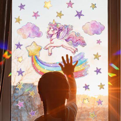 Obrázek Dětská samolepka na okno - jednorožec