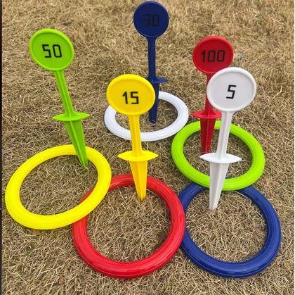 Obrázek z Hra házení kroužků s kolíky do země