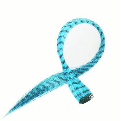 Obrázek z Barevný clip in pramínek 45 cm, mývalí ocas - modrý