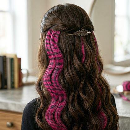 Obrázek z Barevný clip in pramínek 45 cm, mývalí ocas - růžový