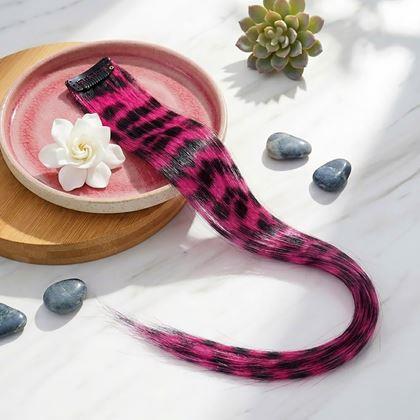 Obrázek z Barevný clip in pramínek 45 cm, mývalí ocas - růžový