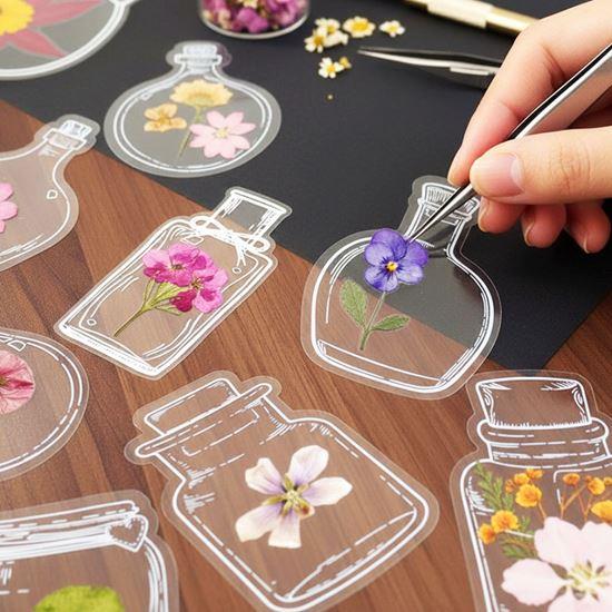 Obrázek z DIY herbář - samolepky na sušené květiny 