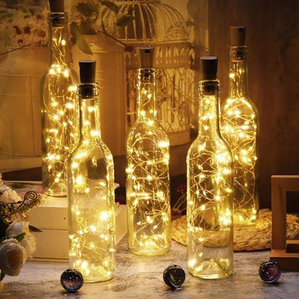 Obrázek z LED světelný řetěz do lahve s korkem 2 m