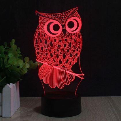 Obrázek z Lampa s 3D iluzí - sova