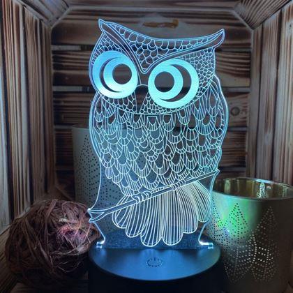 Obrázek z Lampa s 3D iluzí - sova