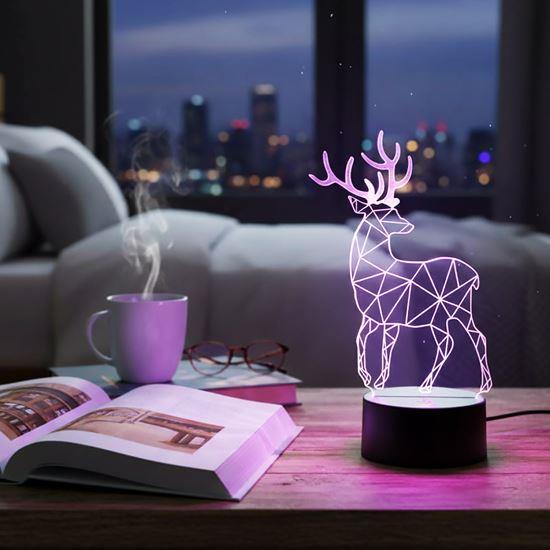 Obrázek z Lampa s 3D iluzí - jelen