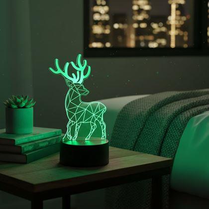 Obrázek z Lampa s 3D iluzí - jelen