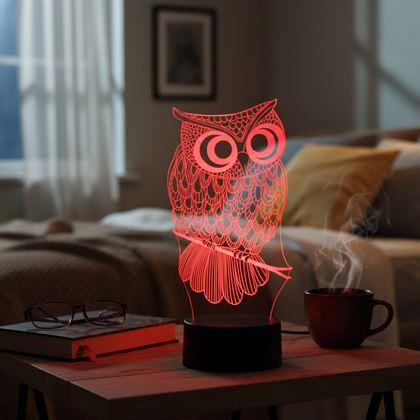 Obrázek z Lampa s 3D iluzí - sova
