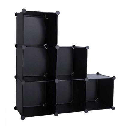 Obrázek z Modulární policový regál 6 boxů - černý