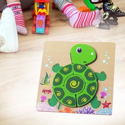 Obrázek z Dřevěné puzzle pro nejmenší - želva