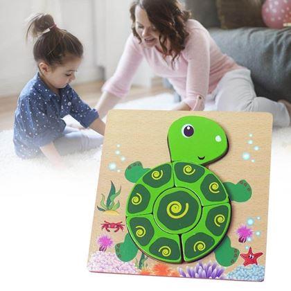 Obrázek z Dřevěné puzzle pro nejmenší - želva